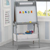 Light Grey/White 1176 8-Chelsea Double-Sided Storage Easel with Paper Roll and Magnets | Dry Erase Surface & Chalkboard Surface