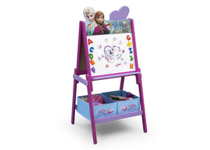Delta Children Frozen Wooden Double Sided Activity Easel with Storage, Right View with Props a2a Frozen (1089) 3
