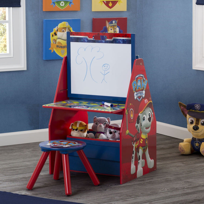 PAW Patrol (R1121) 8-PAW Patrol Deluxe Kids Art Table - Easel, Desk, Stool, Toy Organizer