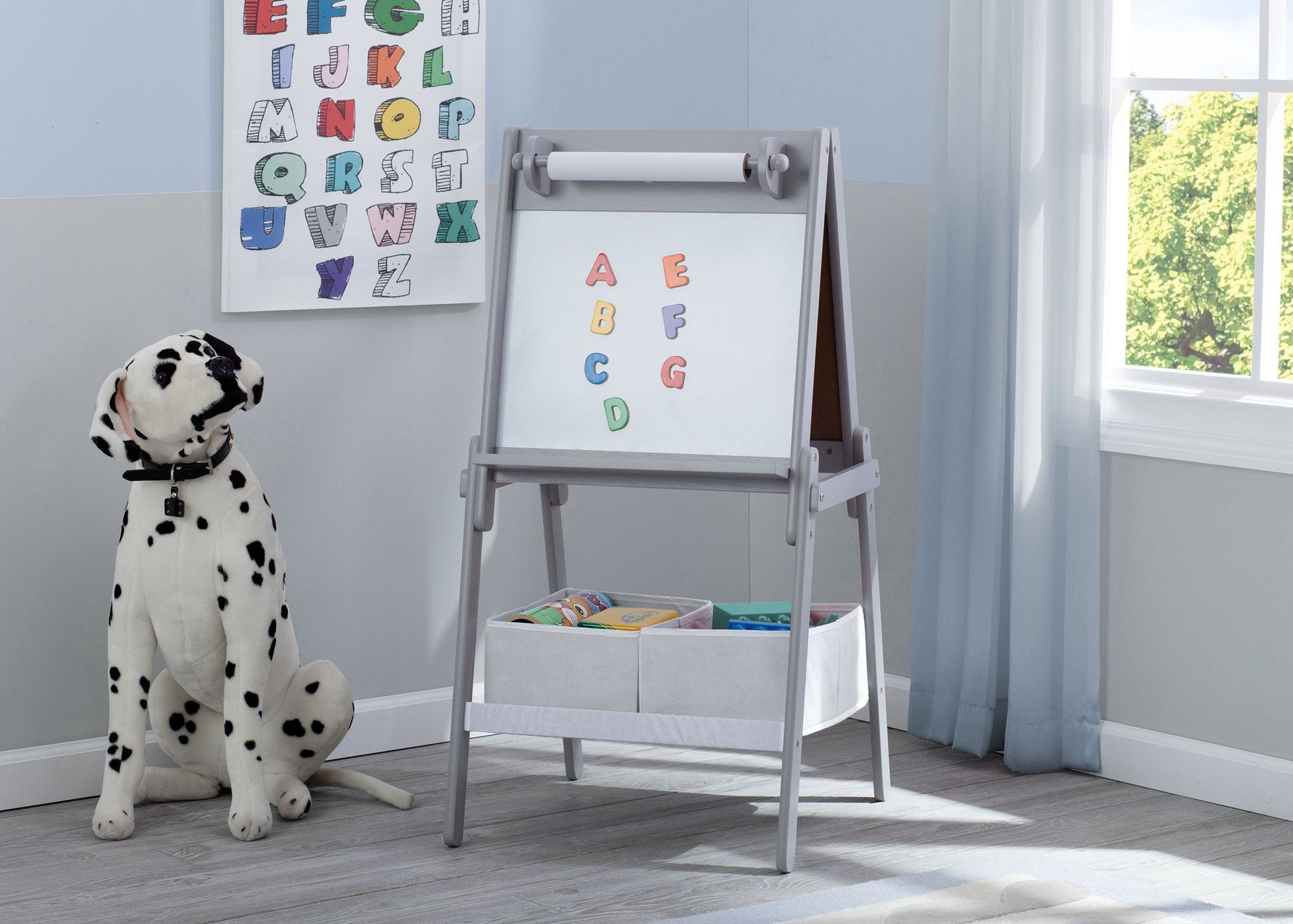 Delta Children Grey (026) MySize Double-Sided Storage Easel, Room, a1a