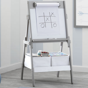 Delta Children Grey (026) Classic Kids Whiteboard/Dry Erase Easel with Paper Roll and Storage 168