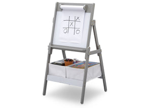 Delta Children Grey (026) Classic Kids Whiteboard/Dry Erase Easel with Paper Roll and Storage Left Silo View 3