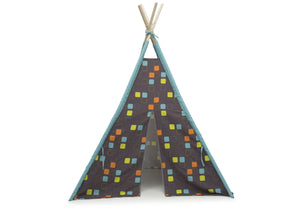 Delta Children Geometric Squares (999) Teepee Play Tent for Kids, Front Silo View 32