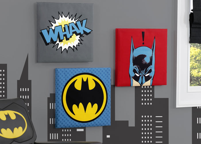 Delta Children Batman (1200) Wall Art Set (TR80047BT) Hangtag, a1a 3-Batman 3-Piece Canvas Wall Art Set