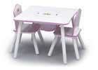 Pink and White (1187) 4-Princess Crown Kids Chair Set and Table, White/Pink