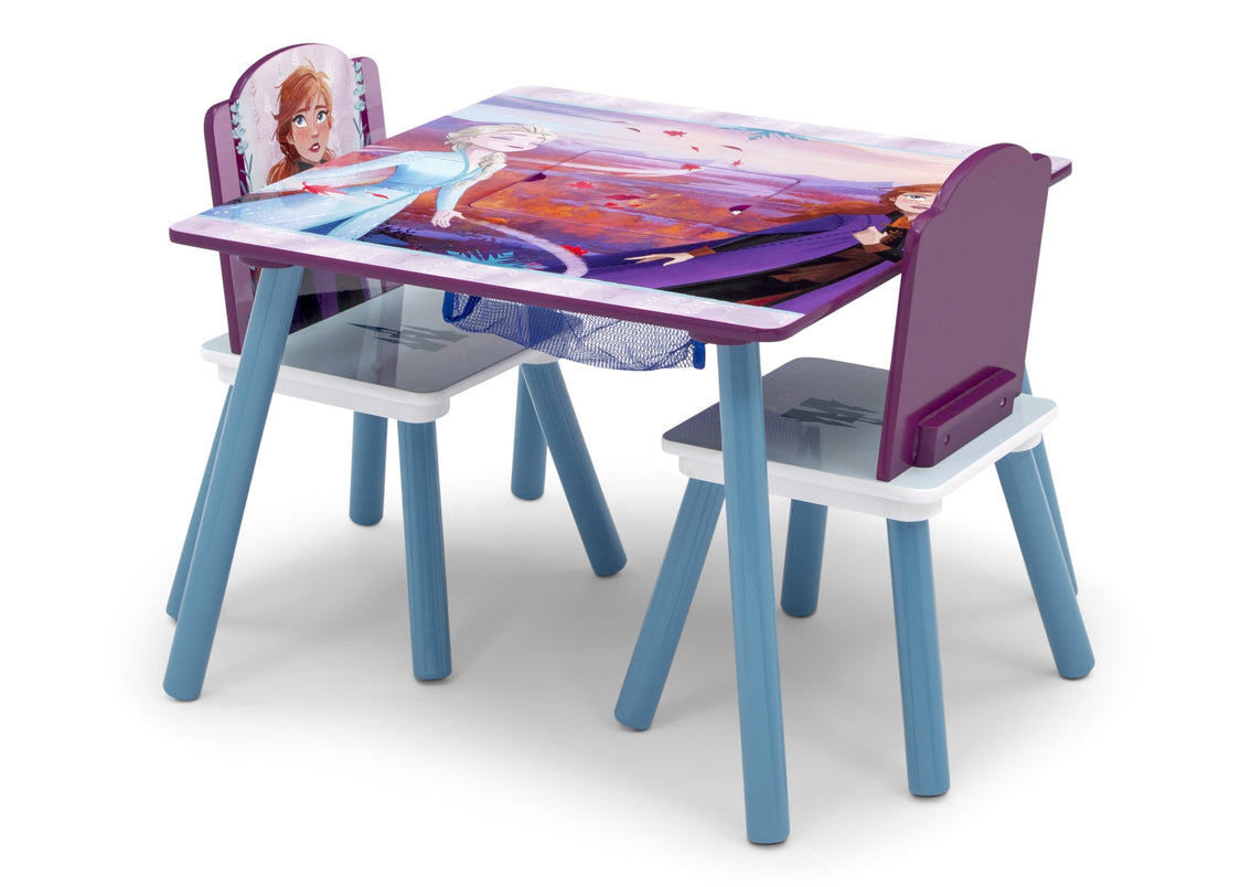 Delta Children Frozen 2 (1097) Table and Chair Set with Storage, Left Silo View