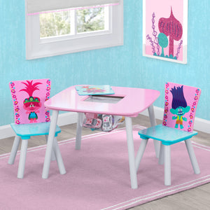 Delta Children Trolls World Tour (1177) Table and Chair Set with Storage 14