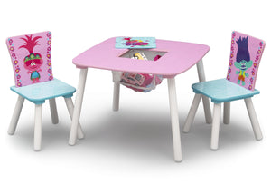 Delta Children Trolls World Tour (1177) Table and Chair Set with Storage, Left Silo View with Open Storage 13