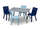 Grey (026) 3-Kids Table and Chair Set (4 Chairs Included)