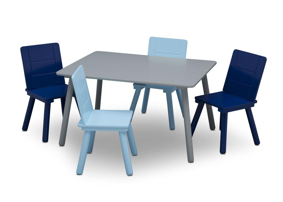 Grey (026) 3-Kids Table and Chair Set (4 Chairs Included)