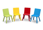 Natural and Primary Colors (1189) 17-Kids Table and Chair Set (4 Chairs Included)