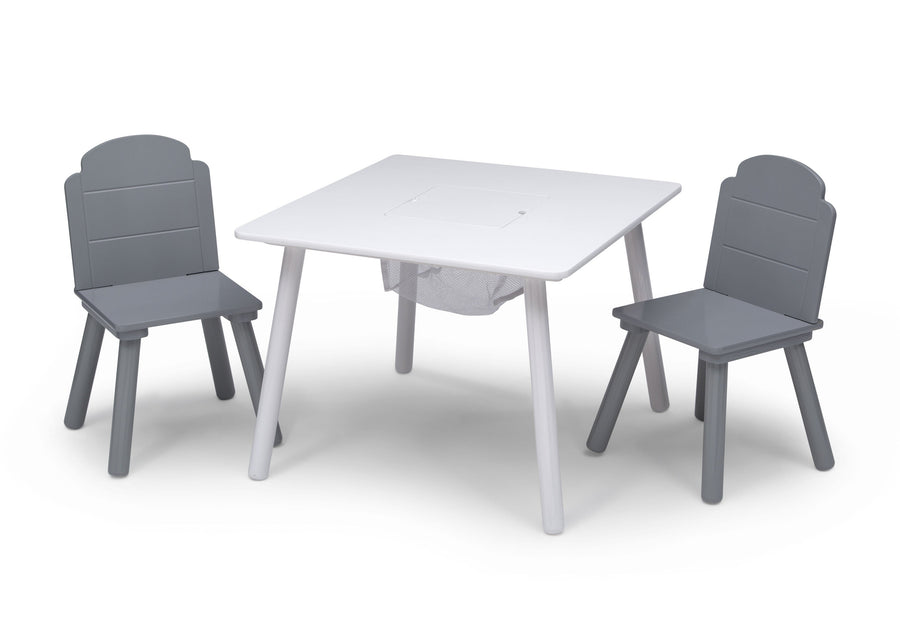 Light Grey and White (1176) 4-Finn Table and Chair Set