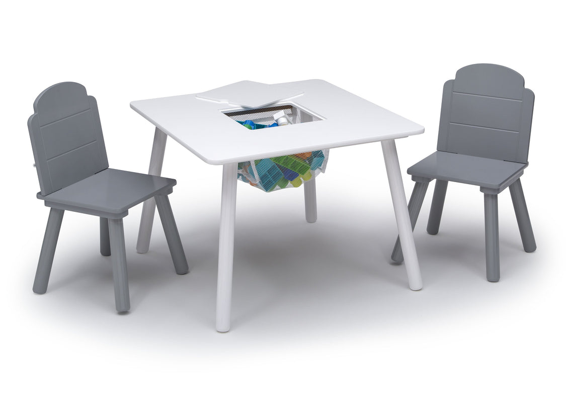 delta children's table and chairs grey Delta Children Finn Table and Chair Set with Storage