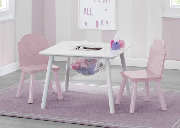 Light Pink and White (4003) 3-Finn Table and Chair Set