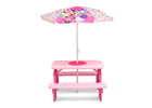 Minnie Mouse (1063) 3-Minnie Mouse 4 Seat Activity Picnic Table with Umbrella and LEGO Compatible Tabletop