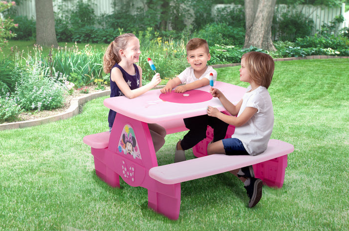 Minnie Mouse 4 Seat Activity Picnic Table with LEGO Compatible TabletopMinnie Mouse (1063)