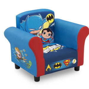 Delta Children Style 1 Super Friends (Superman | Batman | The Flash | Aquaman) Kids Upholstered Chair Right View a2a 1