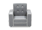 Light Grey and White (1176) 4-Chelsea Kids Upholstered Chair with Cup Holder