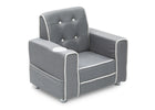 Light Grey and White (1176) 5-Chelsea Kids Upholstered Chair with Cup Holder