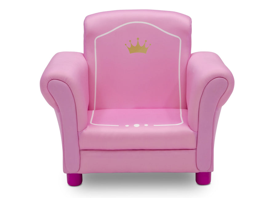 Pink and White (1187) 1-Princess Crown Kids Upholstered Chair