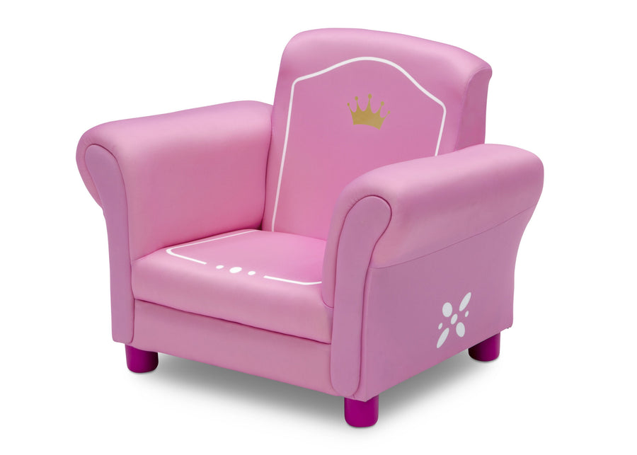 Pink and White (1187) 2-Princess Crown Kids Upholstered Chair