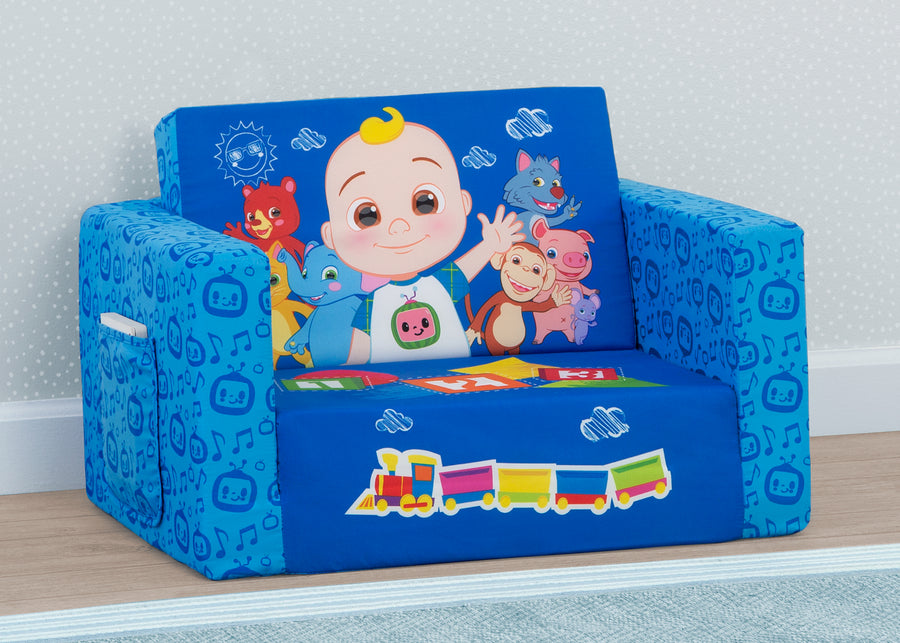 CoComelon (1224) 2-CoComelon Cozee Flip-Out Chair - 2-in-1 Convertible Sofa to Lounger for Kids