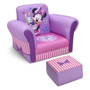 Delta Children Minnie Mouse Upholstered Chair with Ottoman, Right View a1a 14