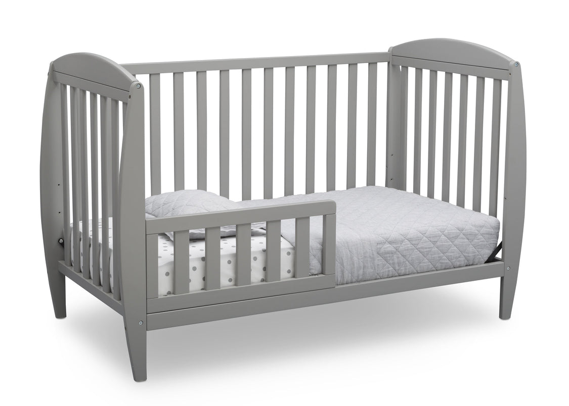 Delta Children Grey (026) Taylor 4-in-1 Convertible Crib (W10040), Silo Toddler Bed, a3a