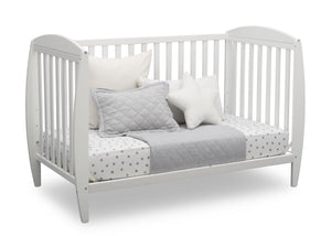 Delta Children Bianca White (130) Taylor 4-in-1 Convertible Crib (W10040), Silo Daybed, b4b 6