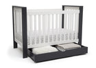 Bianca with Midnight (181) 3-Miles 4-in-1 Convertible Crib + Under Crib Roll-Out Storage