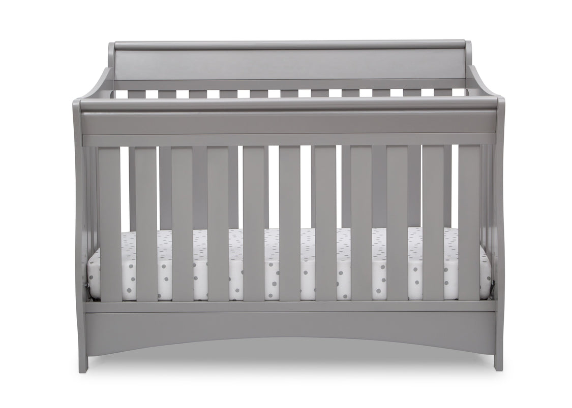 Delta Children Grey (026) Bentley S Series Deluxe 6-in-1 Convertible Crib, Front Crib Silo View