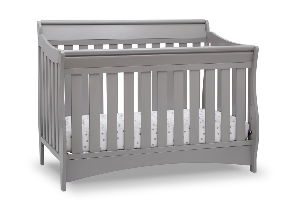 Delta Children Grey (026) Bentley S Series Deluxe 6-in-1 Convertible Crib, Right Crib Silo View