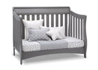 Delta Children Grey (026) Bentley S Series Deluxe 6-in-1 Convertible Crib, Right Day Bed Silo View 4-Bentley S Series Deluxe 6-in-1 Convertible Crib