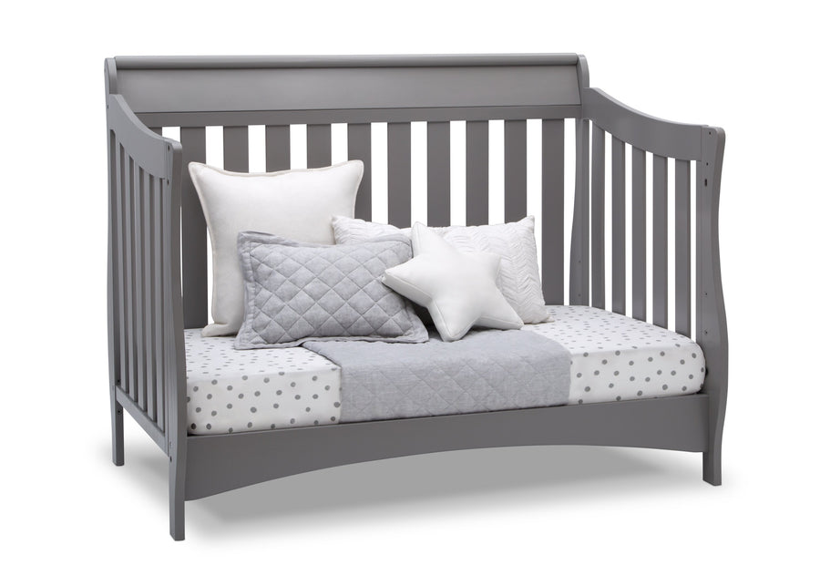 Delta Children Grey (026) Bentley S Series Deluxe 6-in-1 Convertible Crib, Right Day Bed Silo View 4-Bentley S Series Deluxe 6-in-1 Convertible Crib