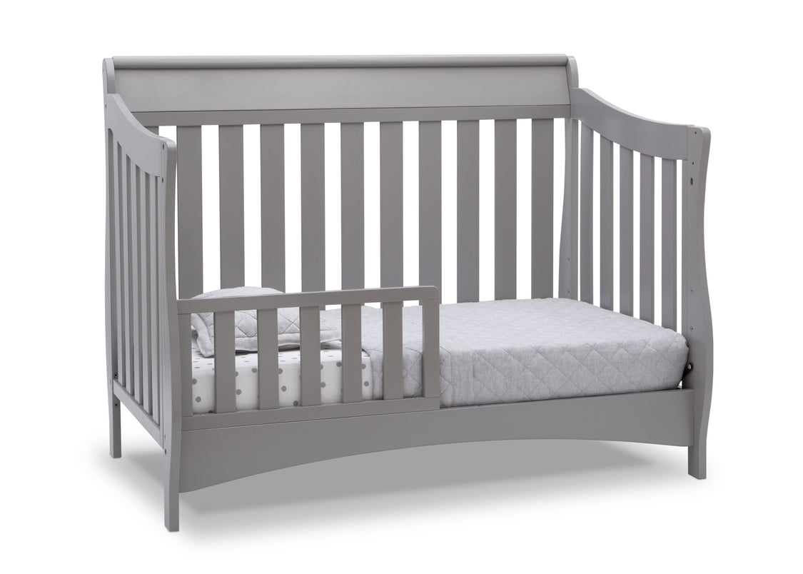 Delta Children Grey (026) Bentley S Series Deluxe 6-in-1 Convertible Crib, Right Toddler Bed Silo View