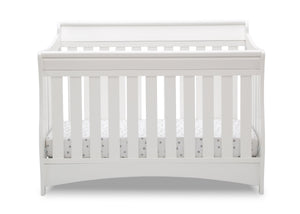 Delta Children Bianca White (130) Bentley S Series Deluxe 6-in-1 Convertible Crib, Front Crib Silo View 19