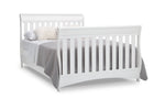 Delta Children Bianca White (130) Bentley S Series Deluxe 6-in-1 Convertible Crib, Right Full Bed with Headboard and Footboard Silo View 15-Bentley S Series Deluxe 6-in-1 Convertible Crib