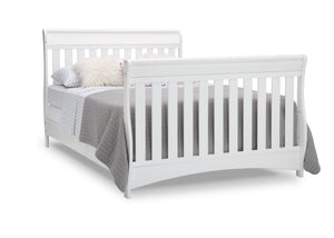 Delta Children Bianca White (130) Bentley S Series Deluxe 6-in-1 Convertible Crib, Right Full Bed with Headboard and Footboard Silo View 18