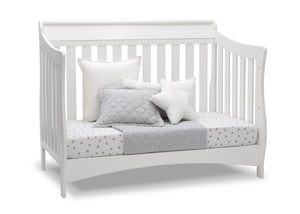 Delta Children Bianca White (130) Bentley S Series Deluxe 6-in-1 Convertible Crib, Right Day Bed Silo View 15