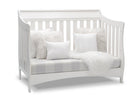 Delta Children Bianca White (130) Bentley S Series Deluxe 6-in-1 Convertible Crib, Right Sofa Bed Silo View 13-Bentley S Series Deluxe 6-in-1 Convertible Crib