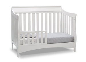 Delta Children Bianca White (130) Bentley S Series Deluxe 6-in-1 Convertible Crib, Right Toddler Bed Silo View 14