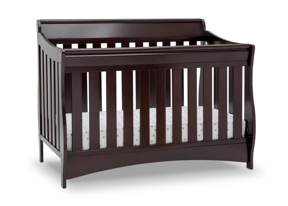 Delta Children Dark Chocolate (207) Bentley S Series Deluxe 6-in-1 Convertible Crib, Right Crib Silo View