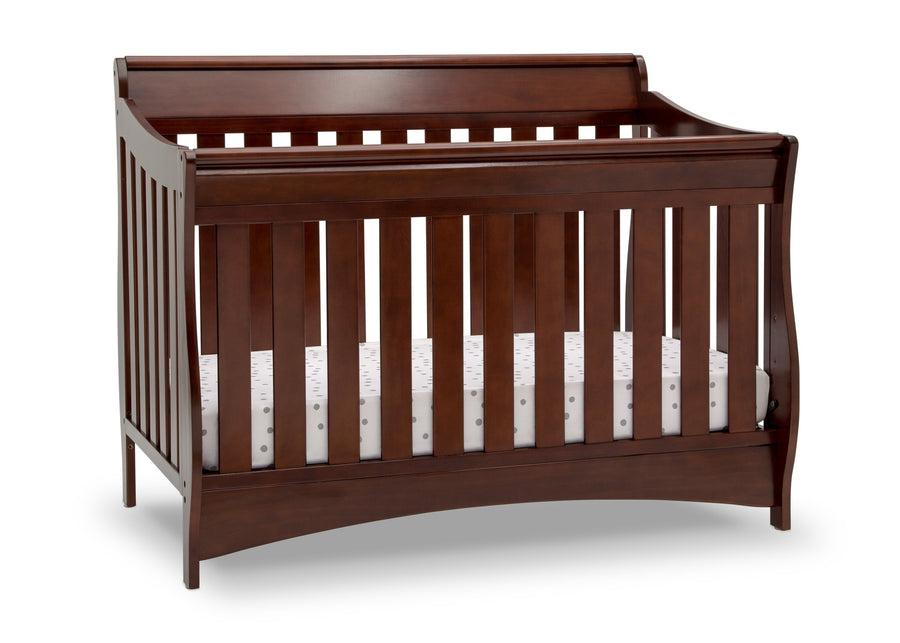Delta Children Black Cherry Espresso (607) Bentley S Series Deluxe 6-in-1 Convertible Crib, Right Crib Silo View 26-Bentley S Series Deluxe 6-in-1 Convertible Crib