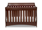 Delta Children Black Cherry Espresso (607) Bentley S Series Deluxe 6-in-1 Convertible Crib, Front Crib Silo View 32-Bentley S Series Deluxe 6-in-1 Convertible Crib