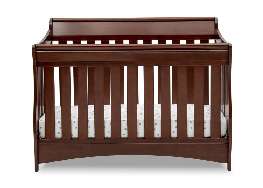 Delta Children Black Cherry Espresso (607) Bentley S Series Deluxe 6-in-1 Convertible Crib, Front Crib Silo View 32-Bentley S Series Deluxe 6-in-1 Convertible Crib