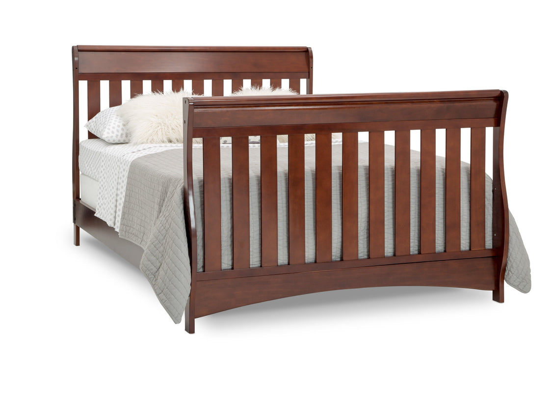 Delta Children Black Cherry Espresso (607) Bentley S Series Deluxe 6-in-1 Convertible Crib, Right Toddler Bed with Headboard and FootboardSilo View