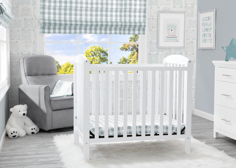 Bianca White (130) 6-Sprout Mini Crib with Mattress