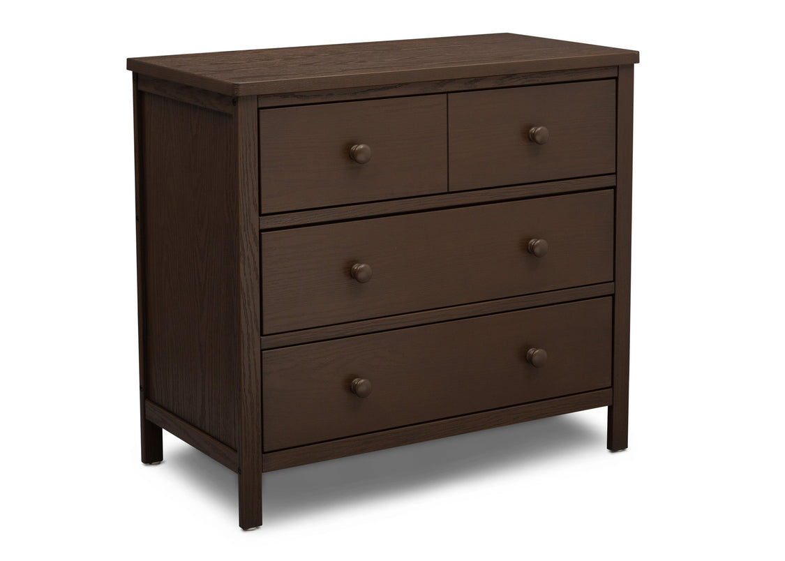 Delta Children Textured Cocoa (1350) Middleton 3 Drawer Dresser, Right Silo View