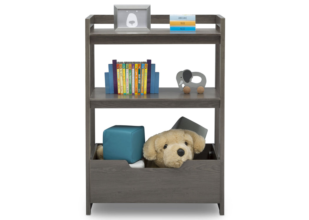 Delta Children Crafted Grey (1333) Gateway Small Laddershelf (W101452), Front Silo with Props, c3c