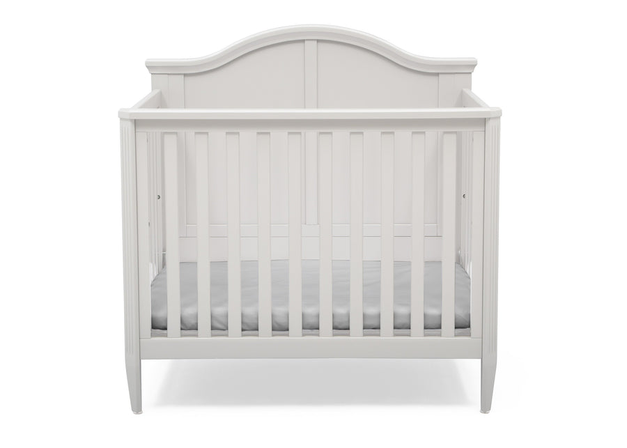 DCB: Bianca White (130) 3-Parker Mini Convertible Baby Crib with Mattress and 2 Sheets